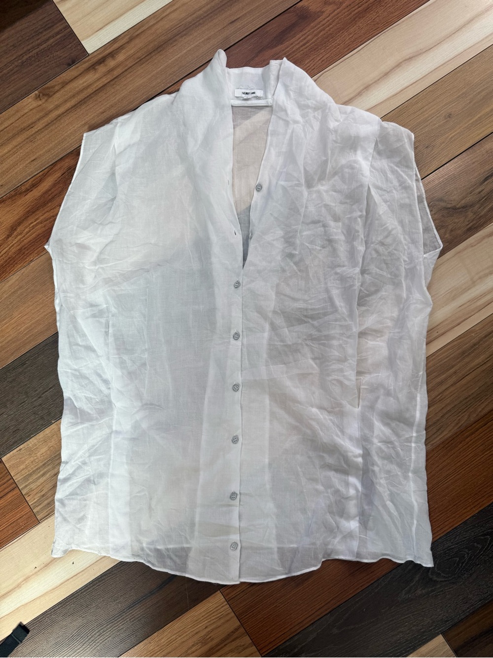 Helmut Lang White Lightweight Button-Up Linen Shirt